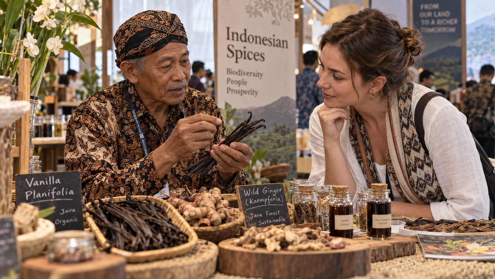 Dialog mendalam antara produsen pangan lokal daerah dan wisatawan mancanegara mengenai asal-usul bahan baku gastronomi.